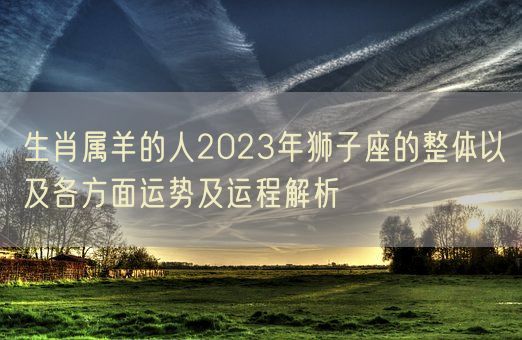 生肖属羊的人2023年狮子座的整体以及各方面运势及运程解析(图1)