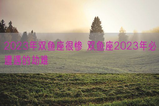 2023年双鱼座很惨 双鱼座2023年必遭遇的劫难(图1)