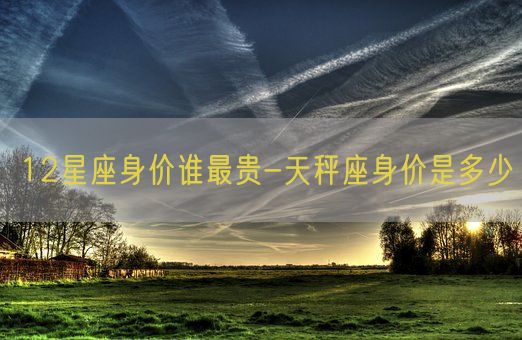 12星座身价谁最贵-天秤座身价是多少(图1)