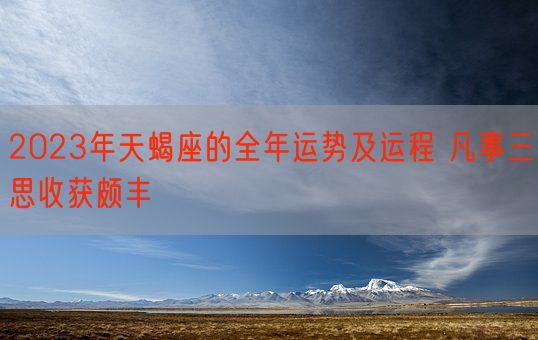 2023年天蝎座的全年运势及运程 凡事三思收获颇丰(图1)