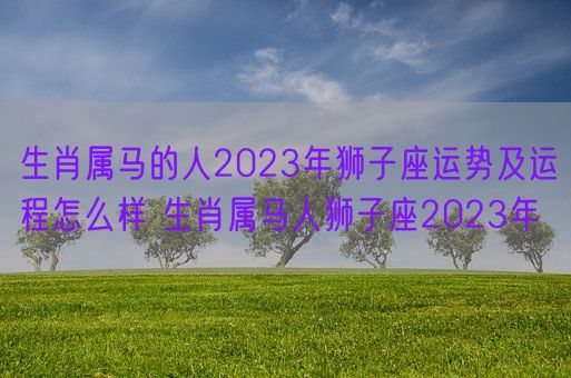 生肖属马的人2023年狮子座运势及运程怎么样 生肖属马人狮子座2023年(图1)