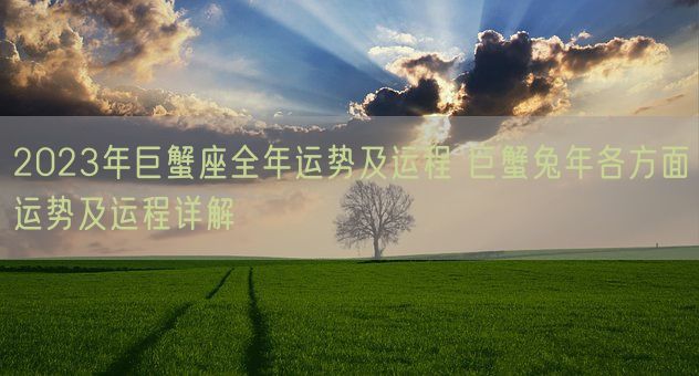 2023年巨蟹座全年运势及运程 巨蟹兔年各方面运势及运程详解(图1)