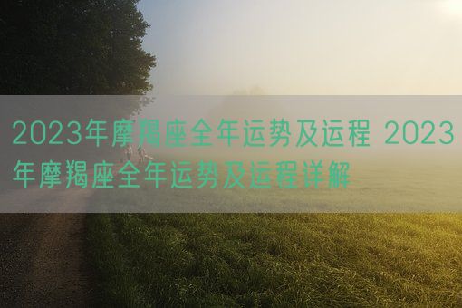 2023年摩羯座全年运势及运程 2023年摩羯座全年运势及运程详解(图1)