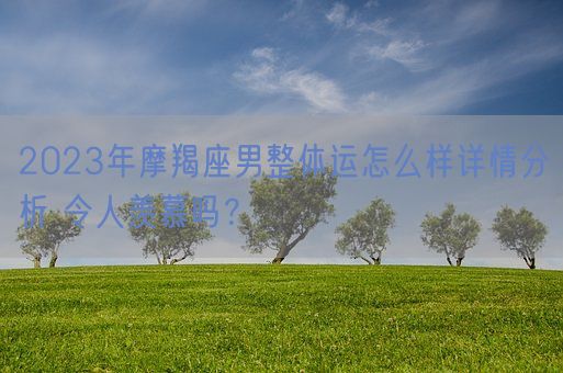 2023年摩羯座男整体运怎么样详情分析 令人羡慕吗？(图1)