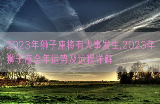 2023年狮子座将有大事发生,2023年狮子座全年运势及运程详解(图1)