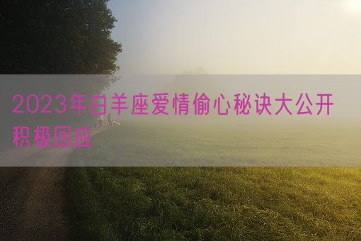 2023年白羊座爱情偷心秘诀大公开  积极回应(图1)