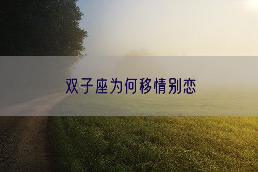 双子座为何移情别恋(图1)