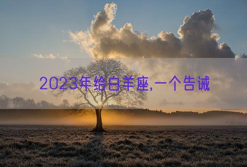 2023年给白羊座,一个告诫(图1)