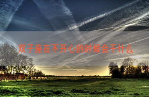 双子座在不开心的时候会干什么(图1)