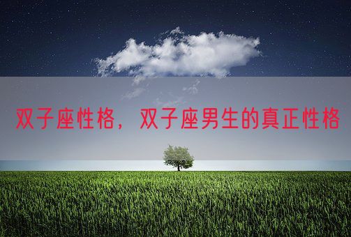 双子座性格，双子座男生的真正性格(图1)