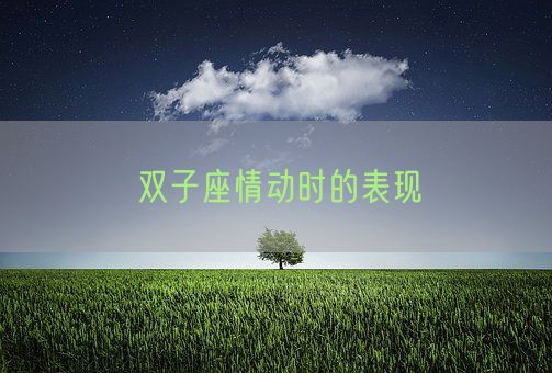 双子座情动时的表现(图1)