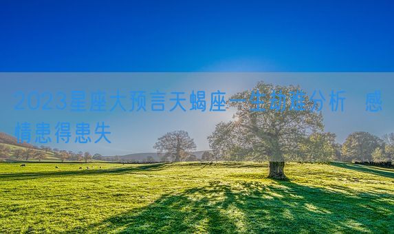 2023星座大预言天蝎座一生劫难分析  感情患得患失(图1)