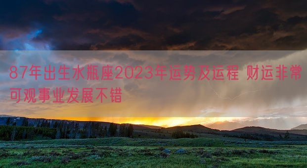 87年出生水瓶座2023年运势及运程 财运非常可观事业发展不错(图1)