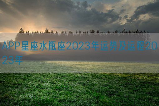 APP星座水瓶座2023年运势及运程2023年(图1)