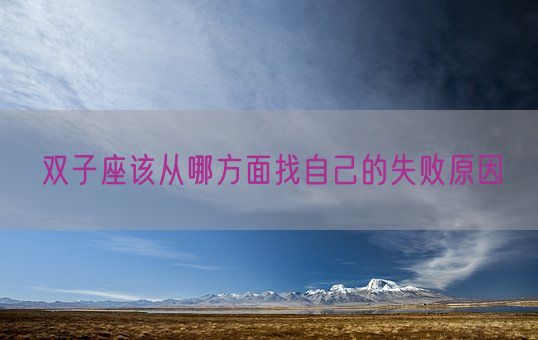 双子座该从哪方面找自己的失败原因(图1)