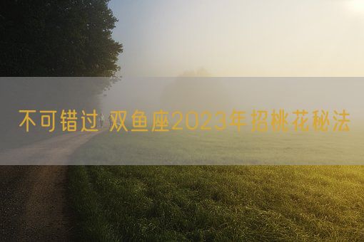 不可错过 双鱼座2023年招桃花秘法(图1)