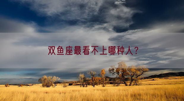 双鱼座最看不上哪种人？(图1)