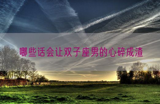 哪些话会让双子座男的心碎成渣(图1)