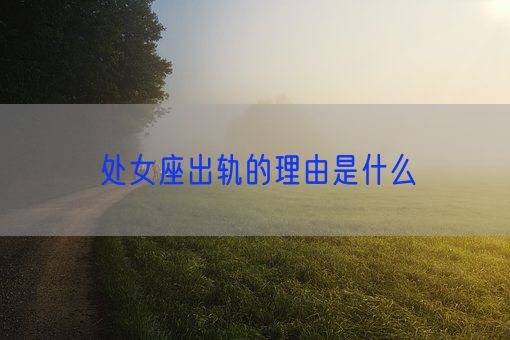 处女座出轨的理由是什么(图1)