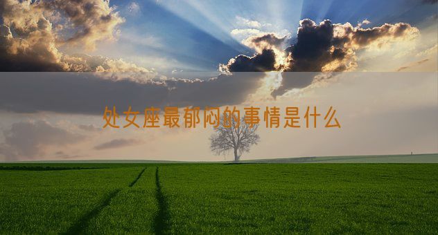 处女座最郁闷的事情是什么(图1)