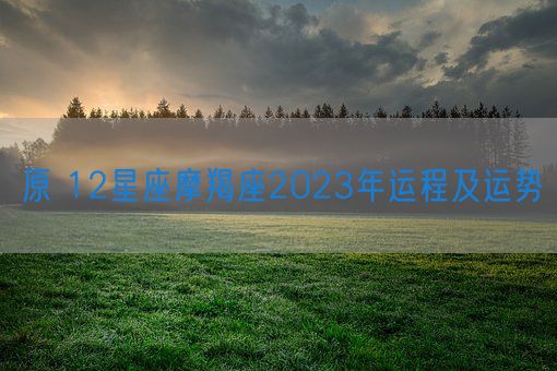 原 12星座摩羯座2023年运程及运势(图1)