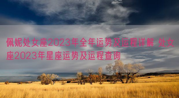 佩妮处女座2023年全年运势及运程详解 处女座2023年星座运势及运程查询(图1)