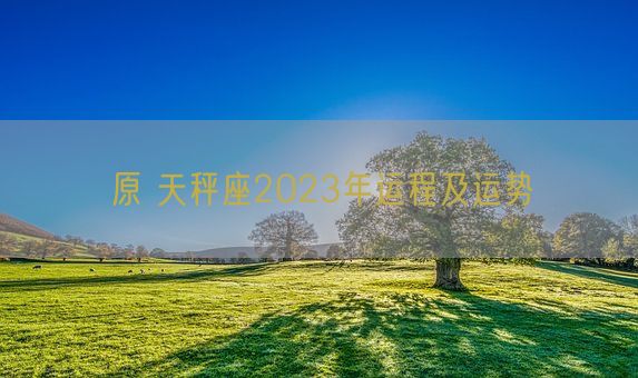 原 天秤座2023年运程及运势(图1)