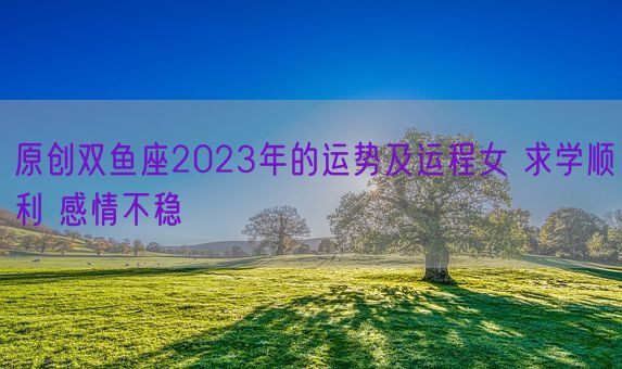 原创双鱼座2023年的运势及运程女 求学顺利 感情不稳(图1)