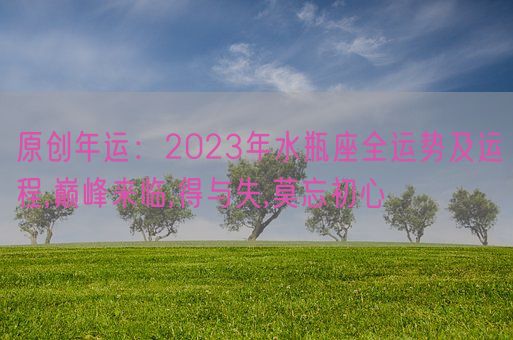 原创年运：2023年水瓶座全运势及运程,巅峰来临,得与失,莫忘初心(图1)