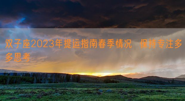 双子座2023年提运指南春季情况  保持专注多多思考(图1)