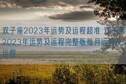 双子座2023年运势及运程超准 双子座2023年运势及运程完整版每月运势及运程(图1)