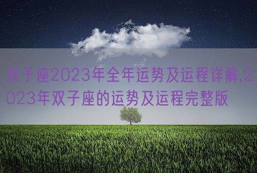 双子座2023年全年运势及运程详解,2023年双子座的运势及运程完整版(图1)