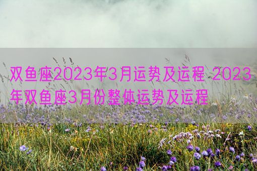 双鱼座2023年3月运势及运程 2023年双鱼座3月份整体运势及运程(图1)