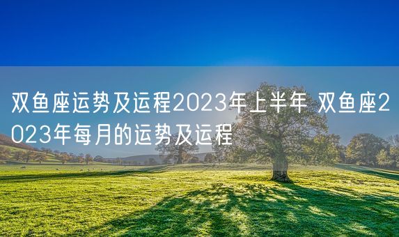 双鱼座运势及运程2023年上半年 双鱼座2023年每月的运势及运程(图1)