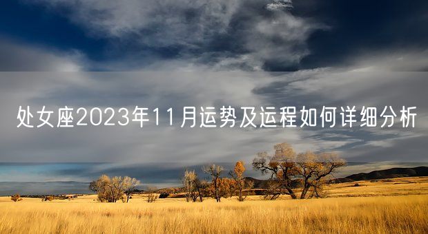 处女座2023年11月运势及运程如何详细分析(图1)