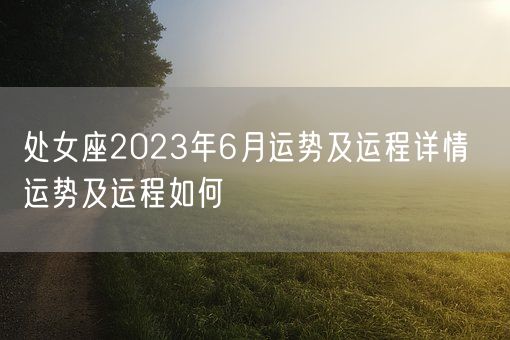 处女座2023年6月运势及运程详情  运势及运程如何(图1)