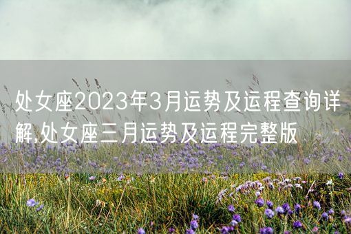 处女座2023年3月运势及运程查询详解,处女座三月运势及运程完整版(图1)