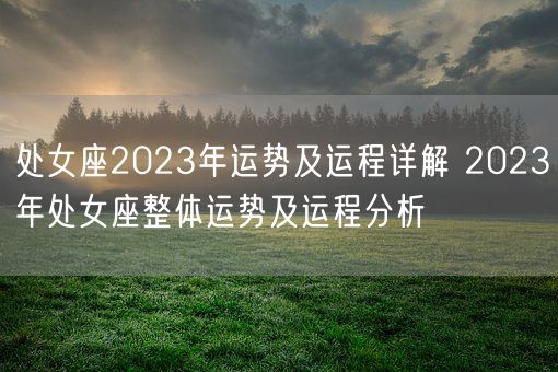 处女座2023年运势及运程详解 2023年处女座整体运势及运程分析(图1)