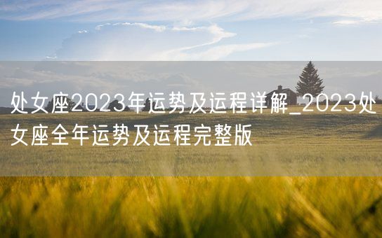 处女座2023年运势及运程详解_2023处女座全年运势及运程完整版(图1)