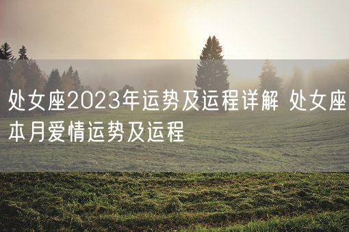 处女座2023年运势及运程详解 处女座本月爱情运势及运程(图1)