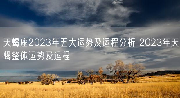 天蝎座2023年五大运势及运程分析 2023年天蝎整体运势及运程 (图1)