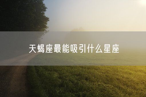 天蝎座最能吸引什么星座(图1)