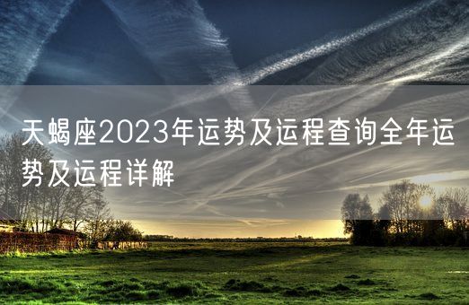 天蝎座2023年运势及运程查询全年运势及运程详解(图1)