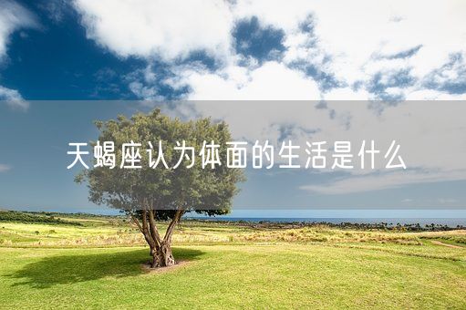 天蝎座认为体面的生活是什么(图1)