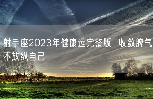 射手座2023年健康运完整版  收敛脾气不放纵自己(图1)