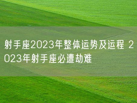 射手座2023年整体运势及运程 2023年射手座必遭劫难(图1)