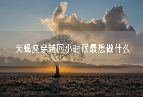 天蝎座穿越回小时候最想做什么(图1)