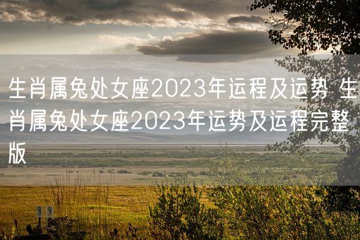 生肖属兔处女座2023年运程及运势 生肖属兔处女座2023年运势及运程完整版 (图1)