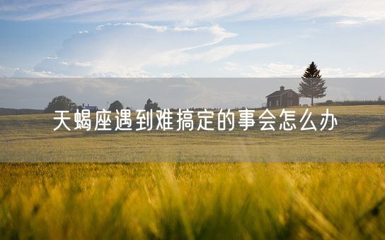 天蝎座遇到难搞定的事会怎么办(图1)