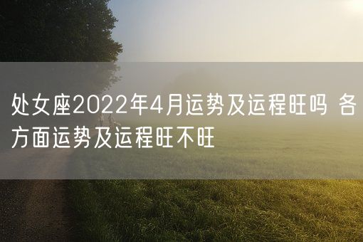 处女座2022年4月运势及运程旺吗 各方面运势及运程旺不旺(图1)